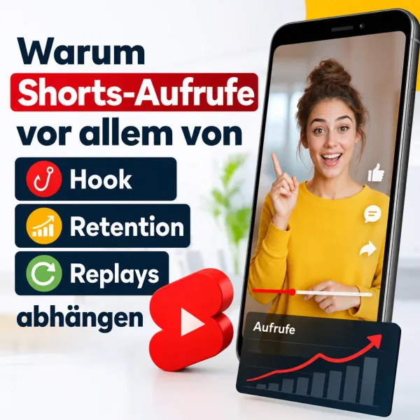 youtube shorts aufrufe erhoehen hooks retention wiederholungen h2 1 Warum Shorts-Aufrufe vor allem von Hook, Retention und Replays abhängen